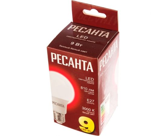 Светодиодная лампа Ресанта LL-R-A60-9W-230-3K-E27 /груша, 9Вт, тепл., Е27/ 76/1/13 – изображение 8