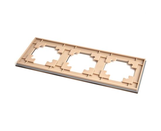 Горизонтальная 3-местная рамка STEKKER GFR00-7003-08, серия Катрин, золото 49036 – изображение 9