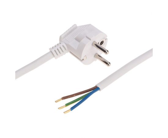 Электрический шнур с вилкой REXANT пвс 3x1,5 мм2 3м (белый) 11-1325 