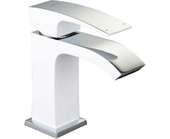 Смеситель для умывальника Gappo G1007-8 литой, п/гайку, белый/хром, картридж 35 537386 