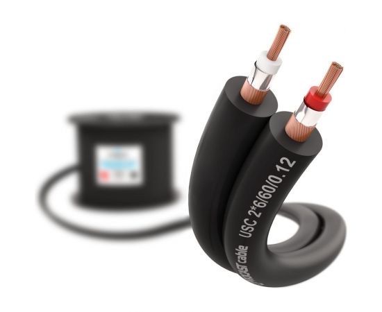 Стерео сигнальный кабель PROCAST cable USC 2*6/60/0,12.15, D 2x6mm, черный, 15 м НФ-00001839 