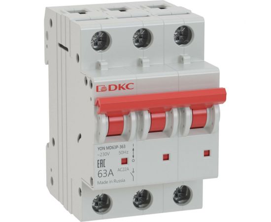 Модульный выключатель нагрузки DKC YON MD63P 3P 63А MD63P-363 