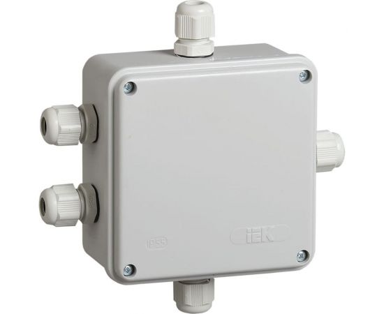 Распаячная коробка IEK км41330 о/п 100x100x50мм pg9 ip55 серая UKO10-100-100-050-K51-55 