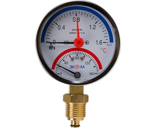 Термоманометр ЭКО-М Экомера с переходником на G1/2 МД04-80-G-1,6МПа-160-РИ 