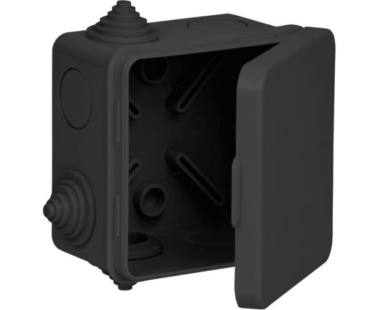 Распаячная коробка IEK км41238 80x80x50мм о/к ip54 7 вв. черная UKO31-080-080-050-K02-54 