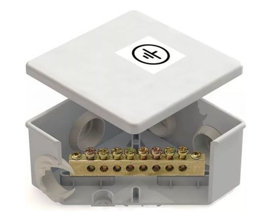 Коробка уравнивания потенциалов GREENEL 85х85х40мм, шина 6х9, 8 групп GE41360 