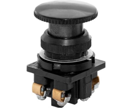 Кнопочный выключатель Электротехник Ке-021 у3 исп.2, черный, 1з и 1р, гриб без фиксации, ip40, 10а, 660в, ET506636 