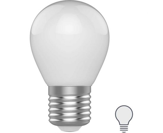 Лампа Gauss basic filament шар 4,5w 400lm 4100к е27 milky led 1/10/50 1055225 