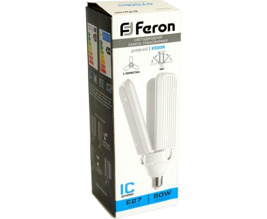Светодиодная лампа-трансформер FERON lb-653 3 лепестка e27 50w 4000k, 48771 – изображение 14