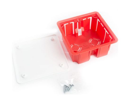 Монтажная коробка STEKKER EBX30-01-1-20-92 для сплошных стен, с крышкой, 92*92*45мм, IP20, красный (GE41001) 49004 – изображение 2