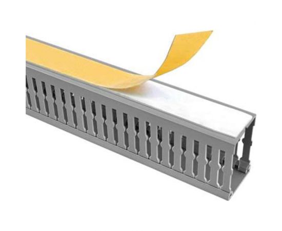 Перфорированный самоклеящийся кабель-канал REXANT 60x60 серый (паз 5мм, зуб 7мм с отв.) 2 м 28-5017 – изображение 2