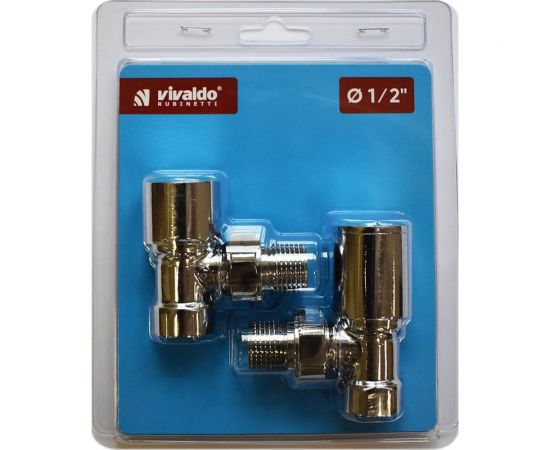 Комплект подключения радиатора VIVALDO угловой 1/2" хром в блистере ARV-CR – изображение 3