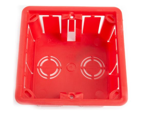 Монтажная коробка STEKKER EBX30-01-1-20-92 для сплошных стен, с крышкой, 92*92*45мм, IP20, красный (GE41001) 49004 – изображение 3