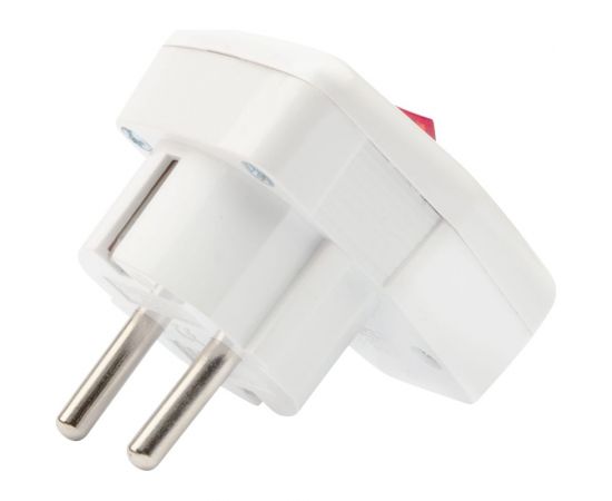 Угловая вилка REXANT Евро с заземлением 16А белая с кнопкой 16-0730 – изображение 3