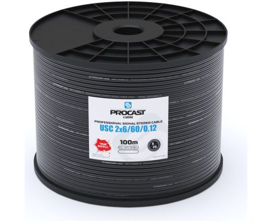 Стерео сигнальный кабель PROCAST cable USC 2*6/60/0,12.15, D 2x6mm, черный, 15 м НФ-00001839 – изображение 4
