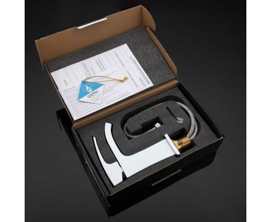 Смеситель для умывальника Gappo G1007-8 литой, п/гайку, белый/хром, картридж 35 537386 – изображение 4