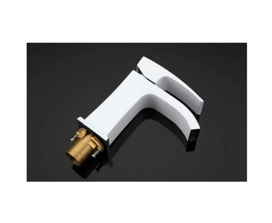 Смеситель для умывальника Gappo G1007-8 литой, п/гайку, белый/хром, картридж 35 537386 – изображение 5