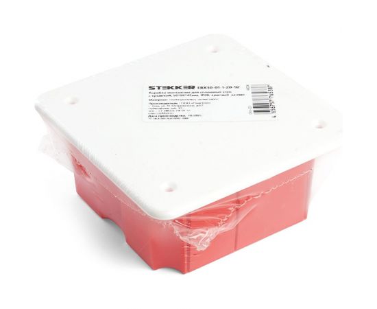 Монтажная коробка STEKKER EBX30-01-1-20-92 для сплошных стен, с крышкой, 92*92*45мм, IP20, красный (GE41001) 49004 – изображение 7