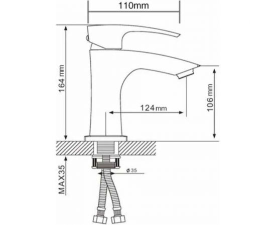 Смеситель для умывальника Gappo G1007-8 литой, п/гайку, белый/хром, картридж 35 537386 – изображение 9