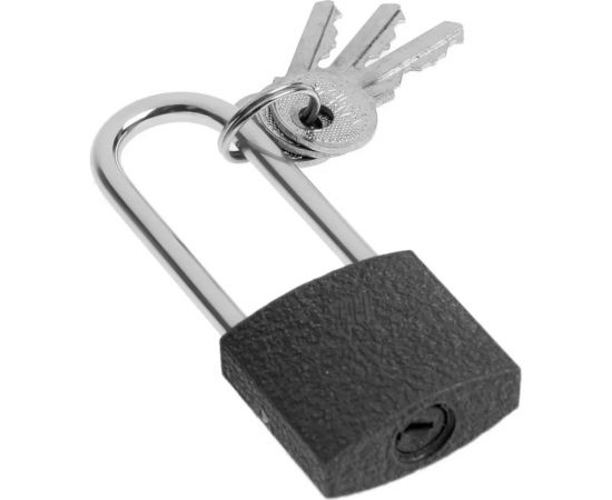 Навесной замок ТУНДРА основание 30 мм, длинная дужка, 3 ключа, подвес 9284051 