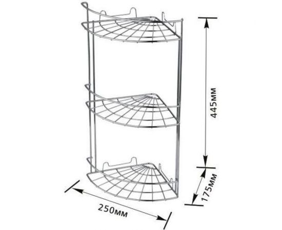 Угловая полка NOVADOM 3-х ярусная, 250x175x445 мм E-103 