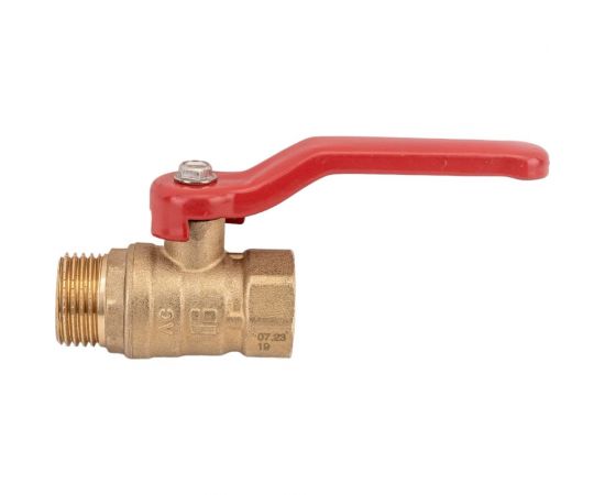 Шаровой полнопроходной кран DN.ru 11б27п1 ду15 ру16 латунь муфтовый (гайка-штуцер), рычаг D160-00296 