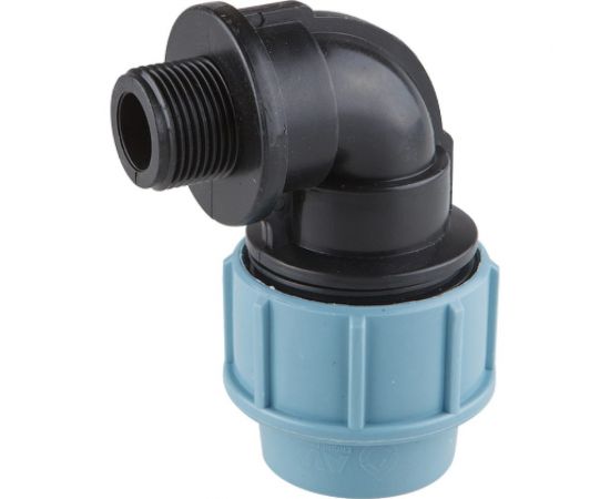 Угольник ПНД компрессионный с наружной резьбой (20 ммx1/2") AV Engineering AVE1032012 