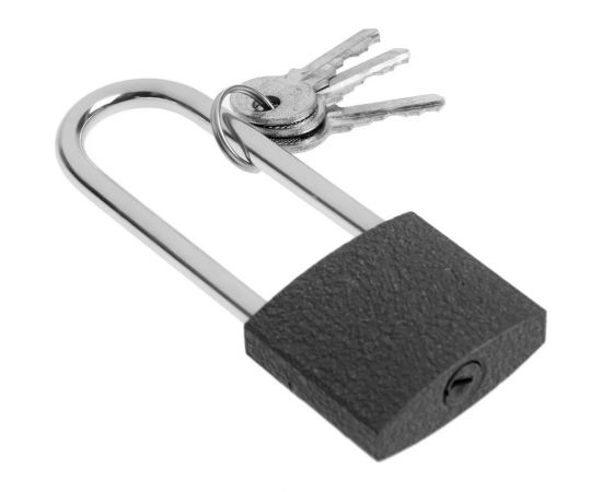 Навесной замок ТУНДРА основание 37 мм, длинная дужка, 3 ключа, подвес 9284052 