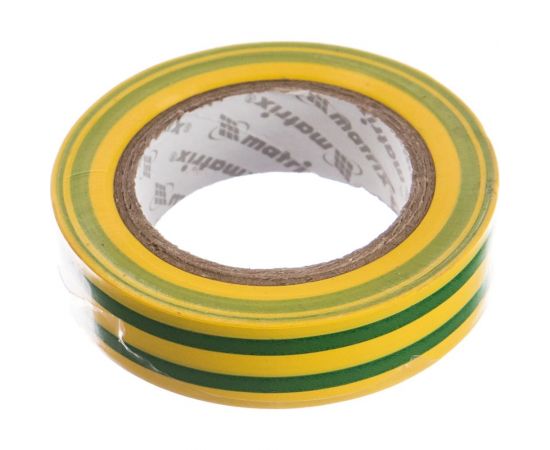 Изолента MATRIX ПВХ, 15 мм х 10 м, желто-зеленая, 150 мкм 88776 