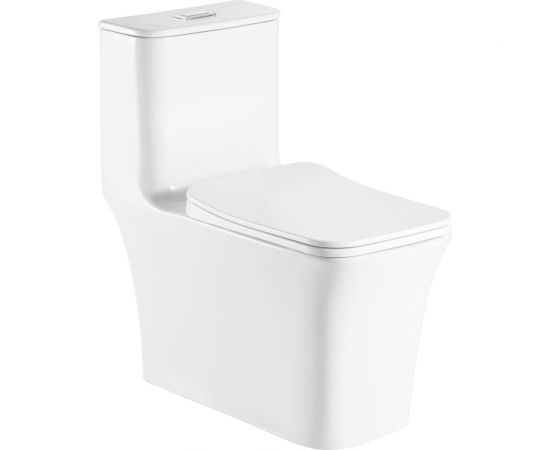 Напольный безободковый унитаз-моноблок с сиденьем микролифт Azario GRESSA 705x370x760 мм AZ-1111 00080315 