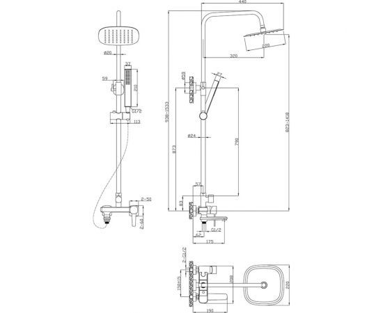 Смеситель DEVIDA MONTI с верхним душем DVS1827-24 – изображение 12