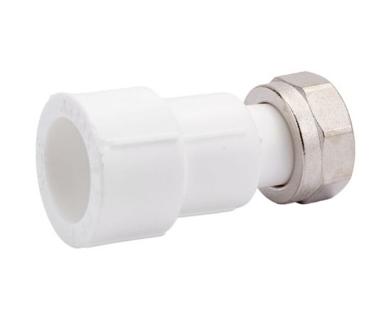 Муфта с накидной гайкой RTP ppr 20x1/2, пластик штуцер, белый, 28190 – изображение 2