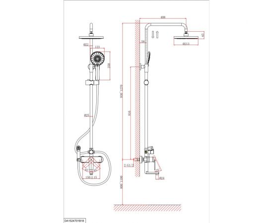 Душевая система D&K с гигиеническим душем Bayern.Furth DA1524701B18 – изображение 2