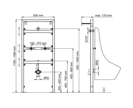 Инсталляция для скрытого монтажа писсуара Berges NOVUM 049215 – изображение 2