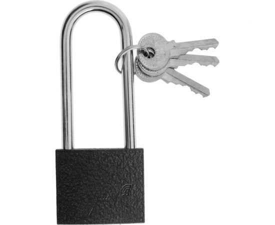 Навесной замок ТУНДРА основание 37 мм, длинная дужка, 3 ключа, подвес 9284052 – изображение 2