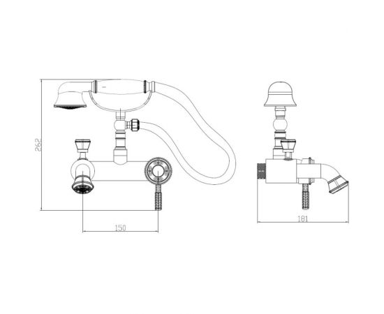 Комплект для ванной BRONZE DE LUXE (с изливом) WINDSOR 10419 – изображение 3