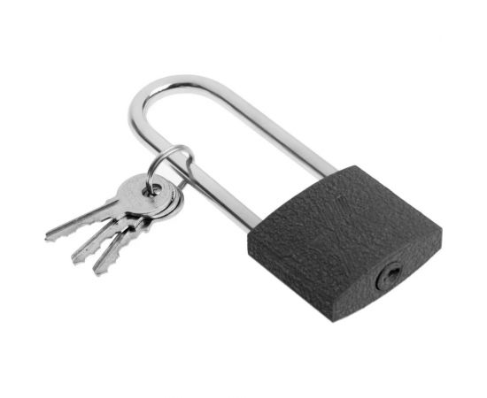 Навесной замок ТУНДРА основание 37 мм, длинная дужка, 3 ключа, подвес 9284052 – изображение 3