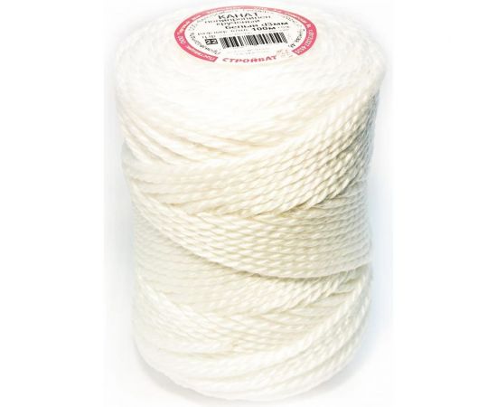 Полипропиленовый крученый канат Стройбат, белый, 3 мм х 100 м 2745411 