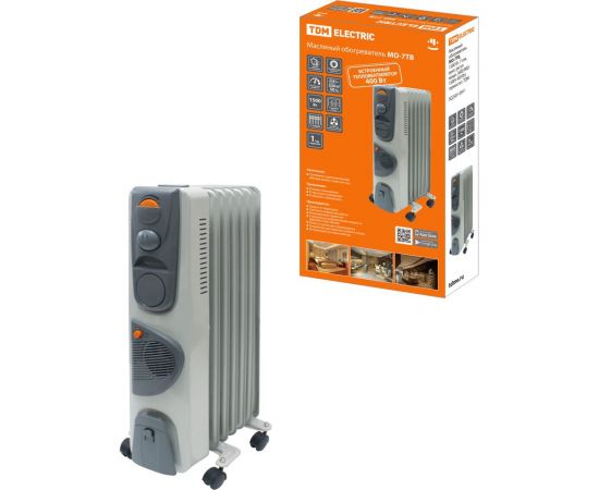 Масляный обогреватель TDM МО-7ТВ, 1500 Вт, 7 секций, вентилятор, регулировка мощности 600/900/1500+400 Вт, термостат, SQ2501-0911 