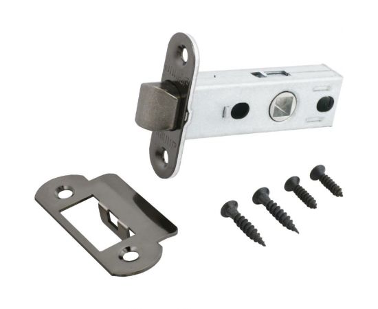 Защелка Аллюр L45-8-R18 BN (черный никель; овальная торцевая планка 18 мм; без ручек) 11577 