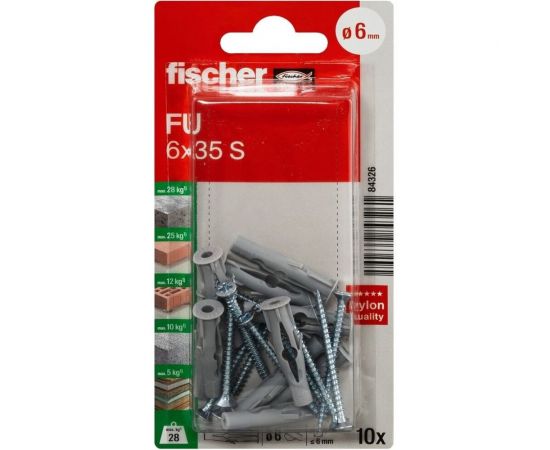 Дюбель с шурупом Fischer FU 6x35 SK 84326 – изображение 2