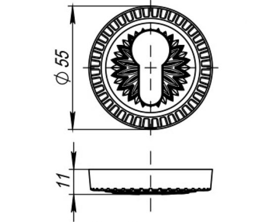 Накладка под цилиндр ARMADILLO ET.R.CL55 (ET/CL) SILVER-925 серебро 925 32973 – изображение 2