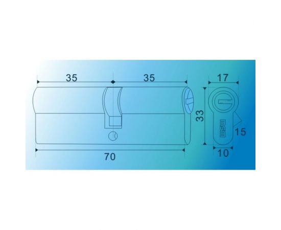 Цилиндровый механизм MSM перфоключ, ключ-ключ, C 70 мм SN 7535 – изображение 2