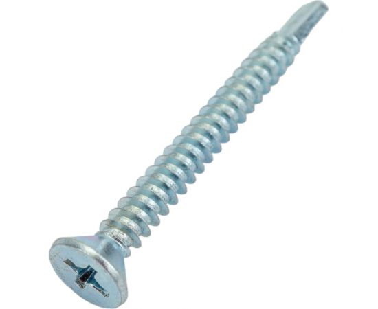 Саморез ZAMETAL 4,8x45 со сверлом и потайной головкой, DIN 7504Р, оц., уп. 250 шт. ZA082372 – изображение 2