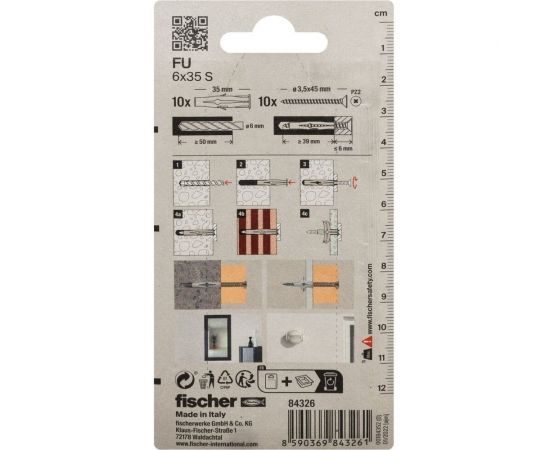 Дюбель с шурупом Fischer FU 6x35 SK 84326 – изображение 3