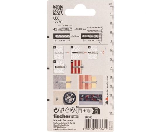 Универсальный дюбель Fischer UX 12x70 K 90866 – изображение 3