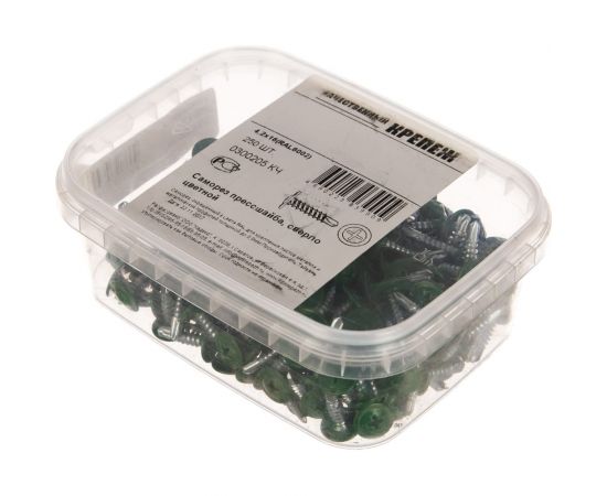 Прессшайба Качественный КРЕПЕЖ 4.2х16 мм, зеленый лист RAL 6002, сверло, 250 шт 0300205 КЧ – изображение 5