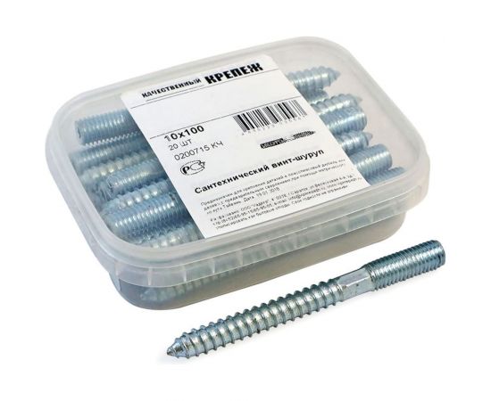 Сантехнический винт-шуруп Качественный КРЕПЕЖ 10х100 20 шт 0200715 КЧ – изображение 5