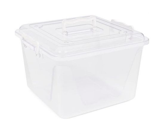 Квадратный контейнер ЗПИ Альтернатива 15 л, с ручками, прозрачный М1023 