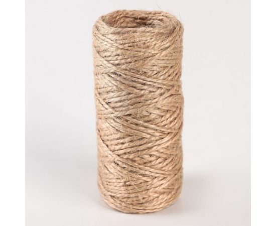 Джутовый шпагат СИМАЛЕНД диаметр 1,5 мм, скрученный, цвет натуральный, по 30 м 4312256 